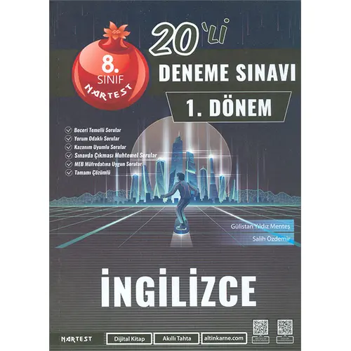 8.Sınıf 1.Dönem Mod 20 İngilizce Deneme Sınavı Nartest Yayınevi