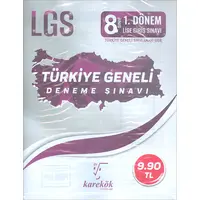 LGS 8.Sınıf 1.Dönem Türkiye Geneli Deneme Sınavı Karekök Yayınları