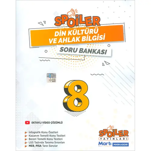 8.Sınıf Din Kültürü ve Ahlak Bilgisi Soru Bankası Spoiler Yayınları