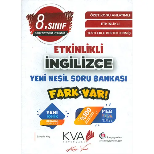 8.Sınıf Etkinlikli İngilizce Yeni Nesil Soru Bankası KVA Yayınları