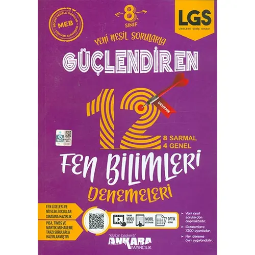 8.Sınıf Güçlendiren Fen Bilimleri 12 Deneme Ankara Yayıncılık