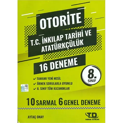 8.Sınıf İnkılap Tarihi Otorite 12 Deneme Tandem Yayınları