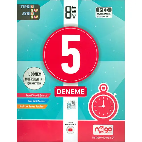 8.Sınıf LGS 1.Dönem 5 Deneme Nego Yayınları