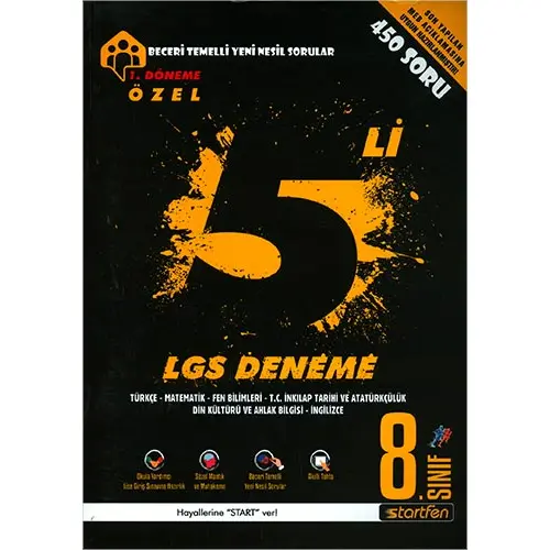 8.Sınıf LGS 1.Dönem 5li Deneme Startfen Yayınları