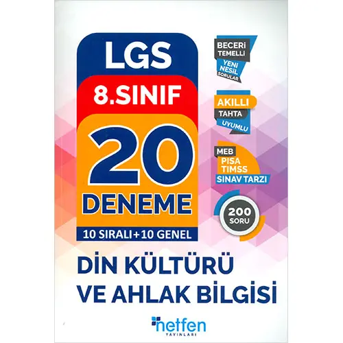 8.Sınıf LGS Din Kültürü 20 Deneme Netfen Yayınları