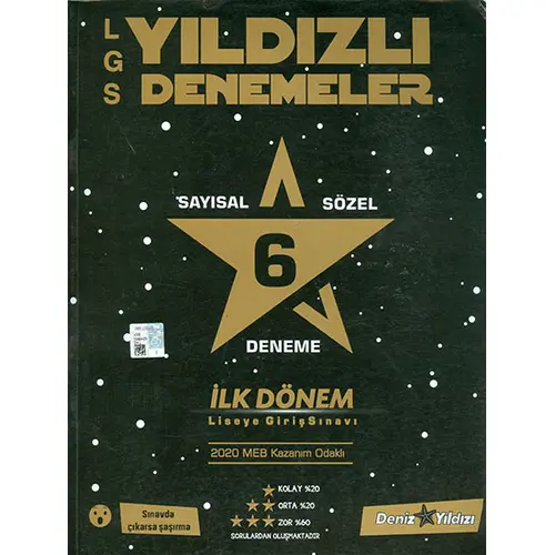 8.Sınıf LGS İlk Dönem 6 Deneme Deniz Yıldızı Yayınları