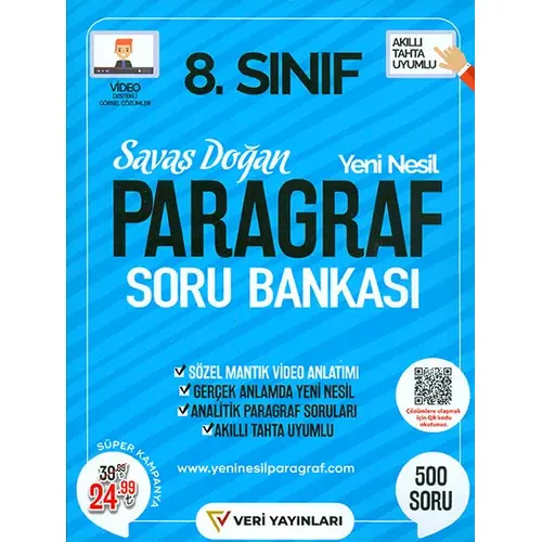 8. Sınıf Paragraf Yeni Nesil Soru Bankası - Savaş Doğan - Veri Yayınevi