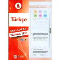 8. Sınıf Türkçe Çek-Kopar Yaprak Test - Kolektif - 4 Adım Yayınları