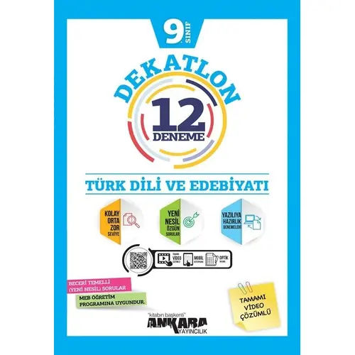 9. Sınıf Türk Dili ve Edebiyatı Dekatlon 12 Deneme Ankara Yayıncılık
