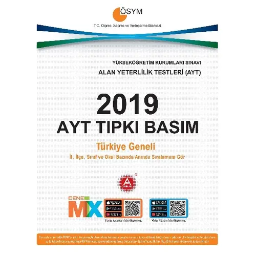 A Yayınları 2019 YKS AYT Tıpkı Basım Çıkmış Sorular