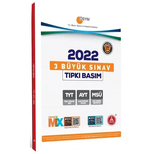 A Yayınları 2022 TYT AYT MSÜ Tıpkı Basım Çıkmış Sorular 3 Büyük Sınav