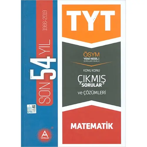 A Yayınları TYT Matematik Son 54 Yıl Çözümlü Çıkmış Sorular