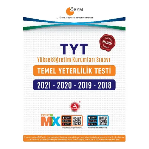 A Yayınları TYT Temel Yeterlilik Testi (2021-2020-2019-2018)