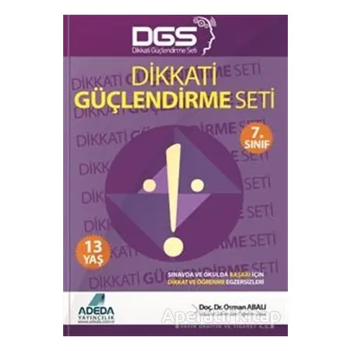 Adeda - DGS Dikkati Güçlendirme Seti 7. Sınıf - 13 Yaş - Osman Abalı - Adeda Yayınları