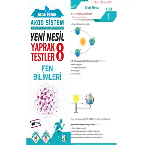 8. Sınıf Akıllı Damla Fen Bilimleri Yeni Nesil Yaprak Testler