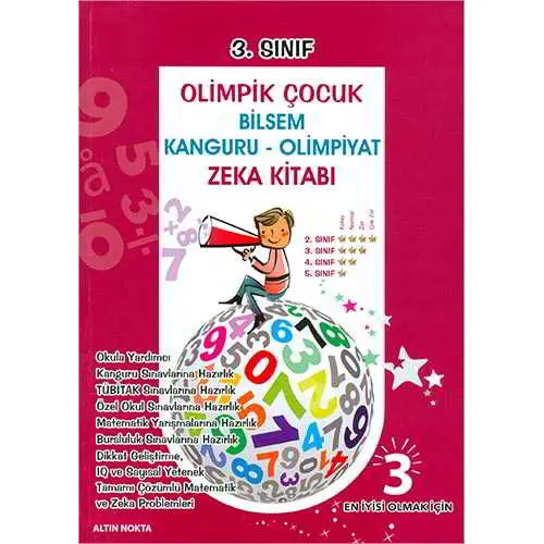 Altın Nokta 3.Sınıf Olimpik Çocuk Bilsem - Kanguru - Olimpiyat Zeka Kitabı Tamamı Çözümlü