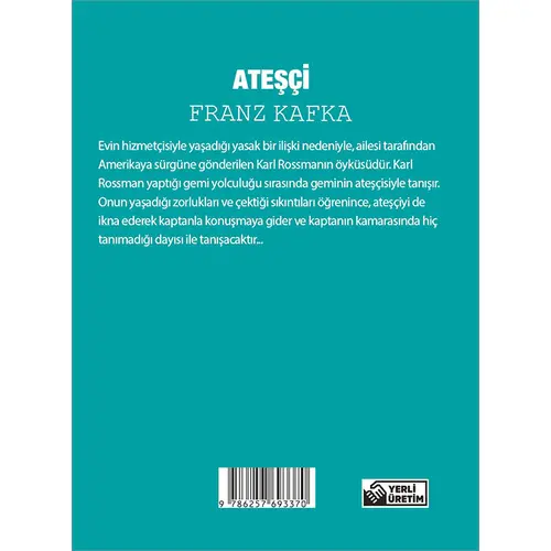 Ateşçi - Franz Kafka - Cep Boy Aperatif Tadımlık Kitaplar