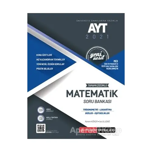 AYT 2021 Tamamı Çözümlü Matematik Soru Bankası Yeni Nesil (Trigonometri-Logaritma-Diziler-Eşitsizlik