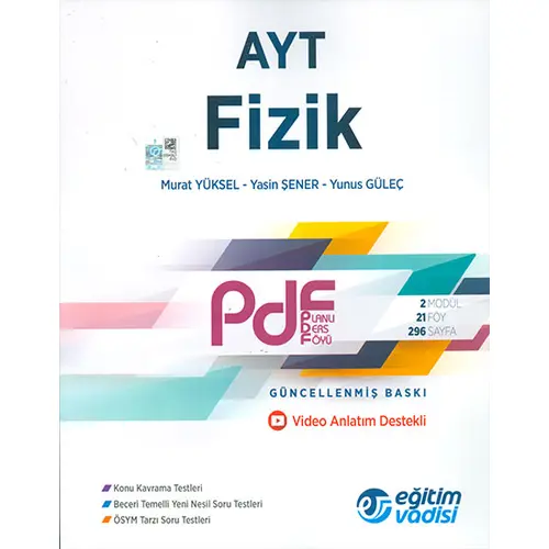 AYT Fizik Planlı Ders Föyü Eğitim Vadisi Yayınları