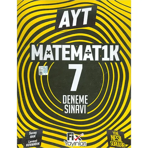 2023 AYT Matematik 7 Denemeleri - Savaş Hak - Fix Yayınları