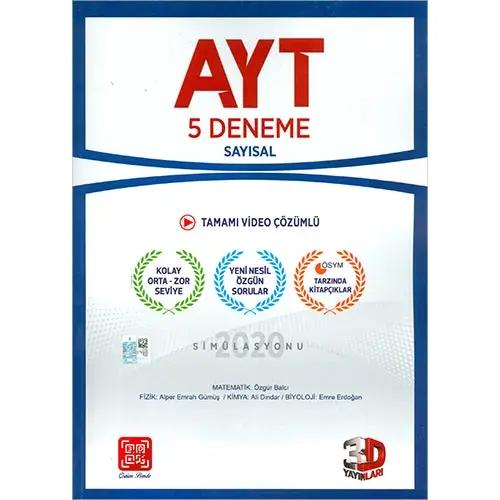 AYT Sayısal 5 li Deneme 3D Yayınları baskısı yok