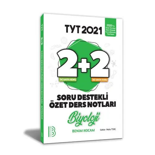 Benim Hocam 2021 TYT Biyoloji 2+2 Soru Destekli Özet Ders Notları