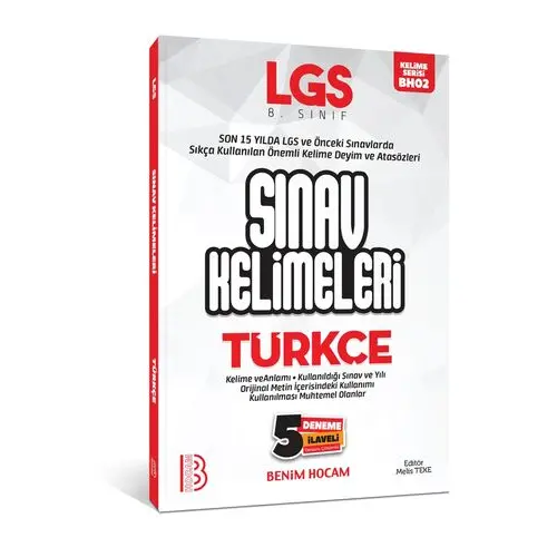 Benim Hocam LGS Türkçe Sınav Kelimeleri 5 Deneme İlaveli