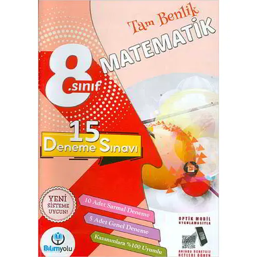 Bilimyolu 8.Sınıf Tam Benlik Matematik 15 Deneme Sınavı Optikli