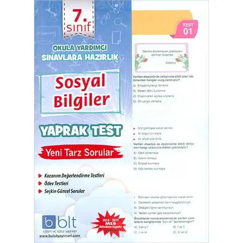 Bulut 7.Sınıf Sosyal Bilgiler Yaprak Test