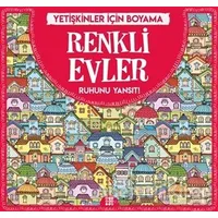 Renkli Evler - Yetişkinler İçin Boyama - Gizem Ulaş - Dokuz Yayınları