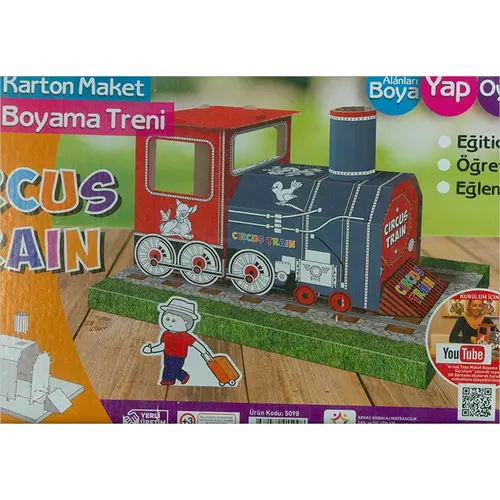 Circus Train 3D Karton Maket Boyama Evi Arnas Toys