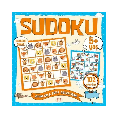 Çocuklar İçin Sudoku Çıkartmalı (5+ Yaş) - Kolektif - Dokuz Çocuk