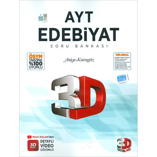 AYT Edebiyat Tamamı Video Çözümlü Soru Bankası 3D Yayınları