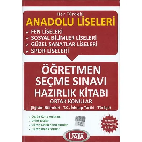 Data Öğretmen Seçme Sınavı Hazırlık Kitabı 2012