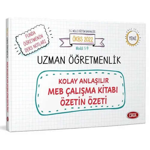 Data Uzman Öğretmenlik Kolay Anlaşılır MEB Çalışma Kitabı Özetin Özeti