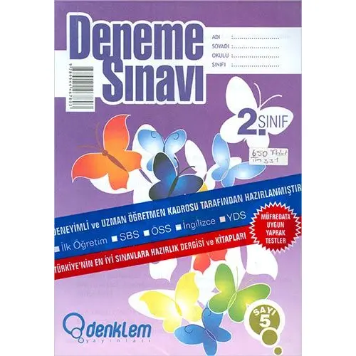 Denklem 2.Sınıf Deneme Sınavı 2.Dönem 4 Deneme