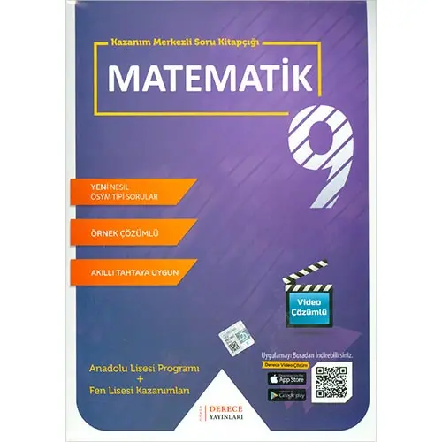 Derece 9.Sınıf Matematik Kazanım Merkezli Soru Kitapçığı