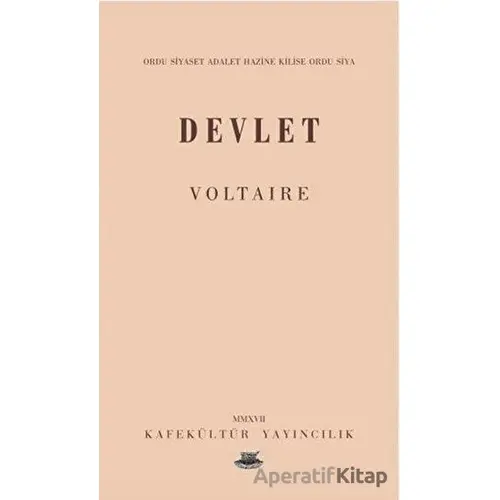 Devlet - Voltaire - Kafe Kültür Yayıncılık