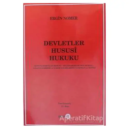 Devletler Hususi Hukuku - Ergin Nomer - Beta Yayınevi