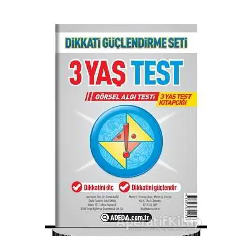 Dikkati Güçlendirme Seti 3 Yaş Test - Osman Abalı - Adeda Yayınları