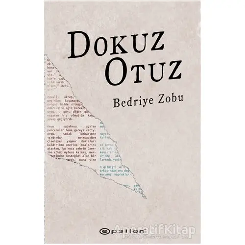 Dokuz Otuz - Bedriye Zobu - Epsilon Yayınevi