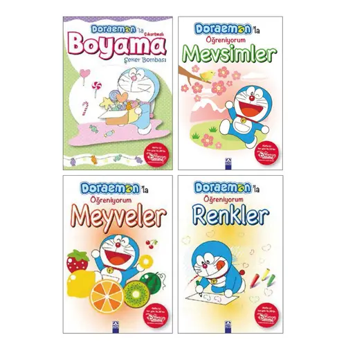 Doraemon’la Öğreniyorum Çıkartmalı Boyama Set 4 Kitap - Altın Kitaplar