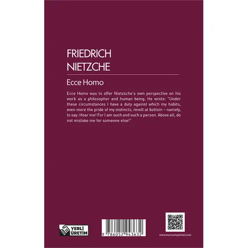 Ecce Homo - Friedrich Nıetzsche - (İngilizce) Maviçatı Yayınları
