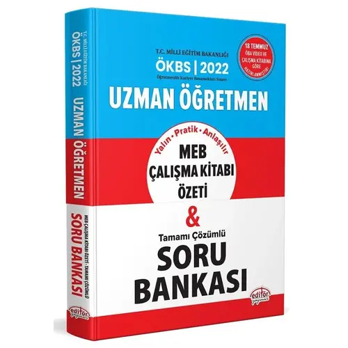 Editör 2022 Uzman Öğretmen MEB Çalışma Kitabı Özeti ve Tamamı Çözümlü Soru Bankası