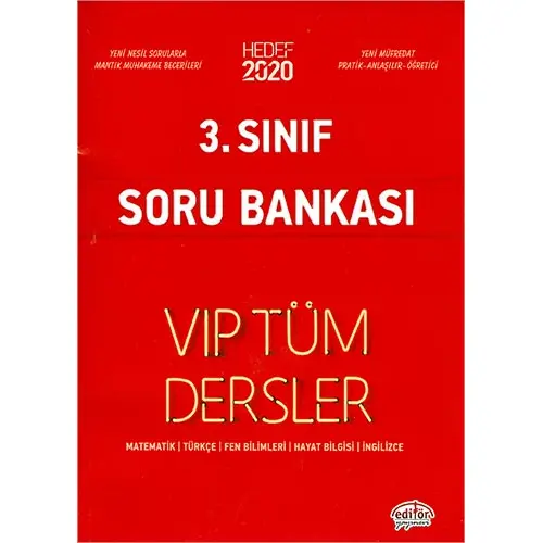 Editör 3.Sınıf Vip Tüm Dersler Soru Bankası Hedef 2020