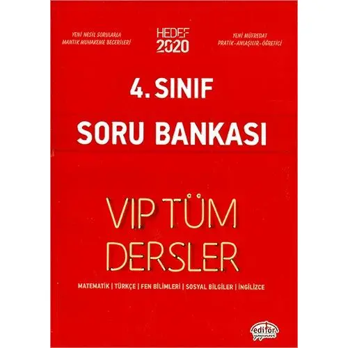 Editör 4.Sınıf Vip Tüm Dersler Soru Bankası Hedef 2020