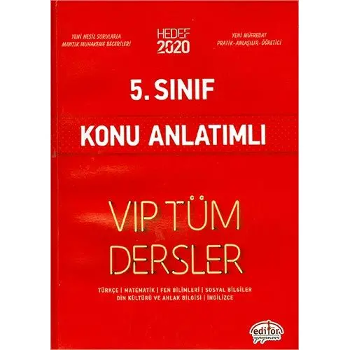 Editör 5.Sınıf Vip Tüm Dersler Konu Anlatımlı Hedef 2020