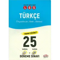 Editör LGS 8.Sınıf Türkçe Çözümlü 25 Deneme Sınavı