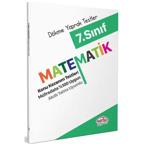 Editör 7. Sınıf Matematik Konu Kazanım Testleri