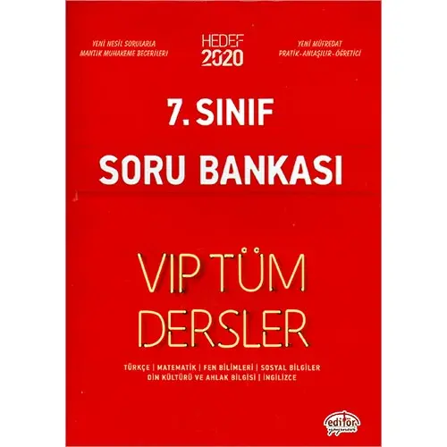 Editör 7.Sınıf Vip Tüm Dersler Soru Bankası Hedef 2020